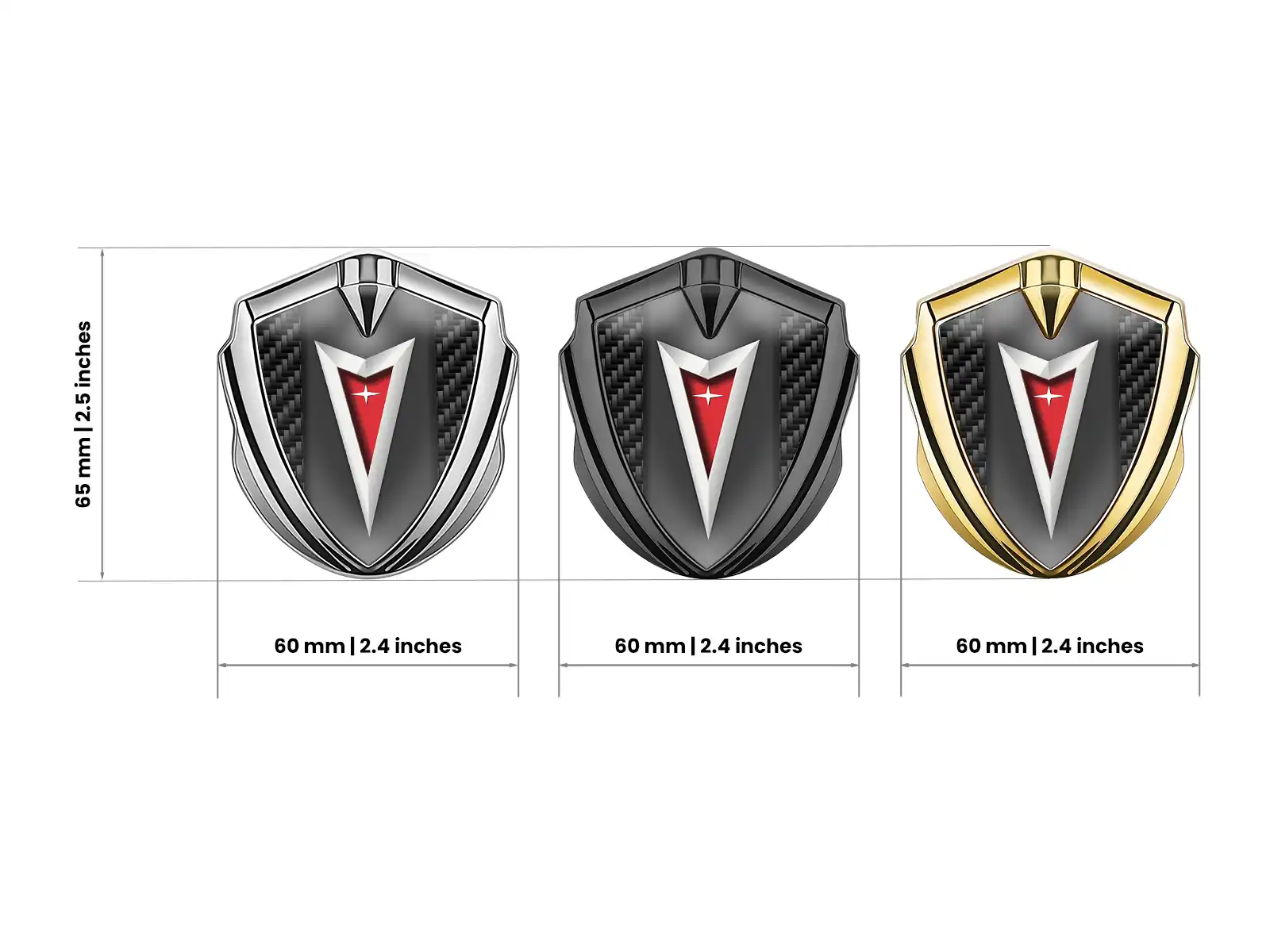 Pontiac Emblem Fender Badge Luxury Finish Stainless Steel